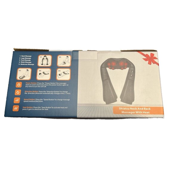 Shiatsu Neck and Back Massager with Heat Natural Pain Relief New In Gift Box - Picture 2 of 5